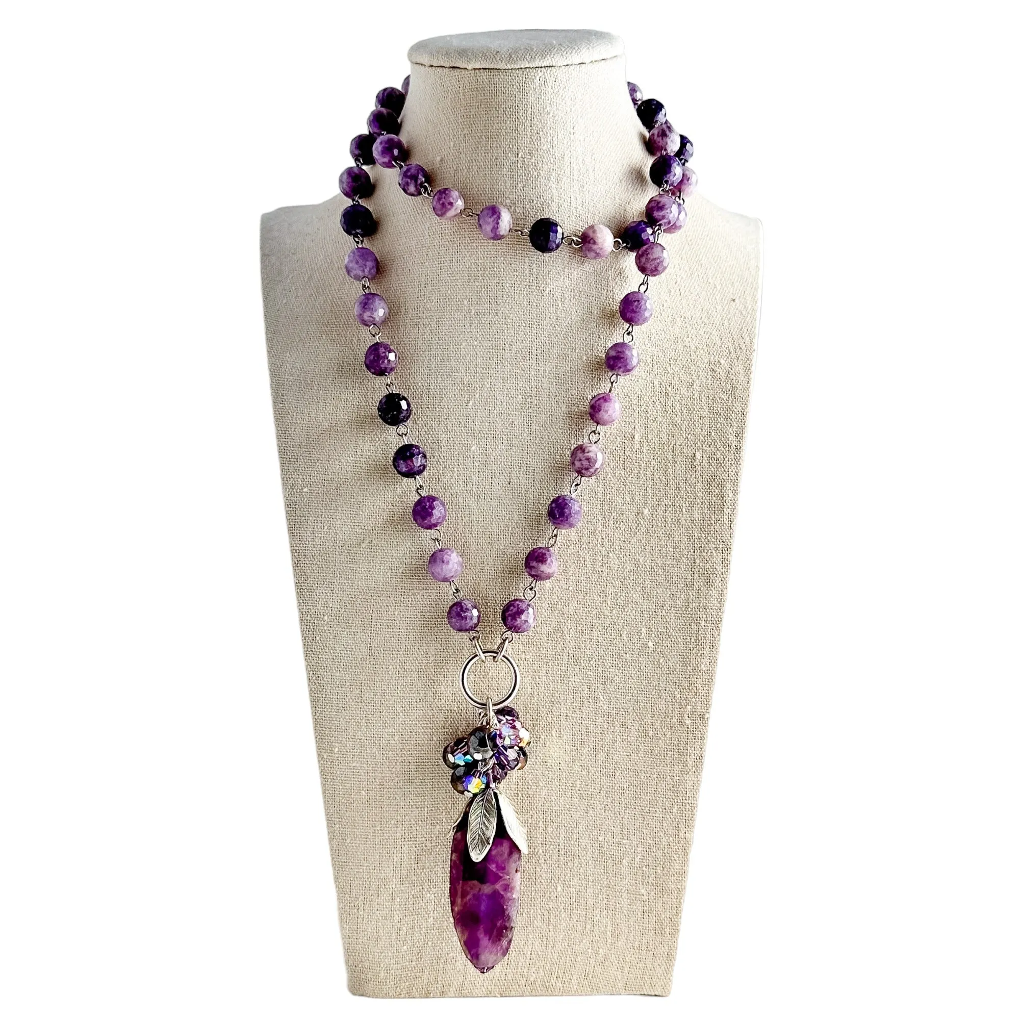 Purple Rain Beaded Bauble Necklace