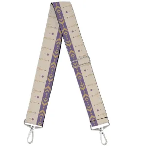 Purse Strap - Frozen II Anna Bounding Tan Purples Gold