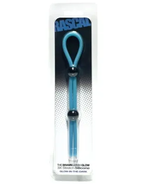 Rascal Brawn Silicone Double Leash Glow Blue