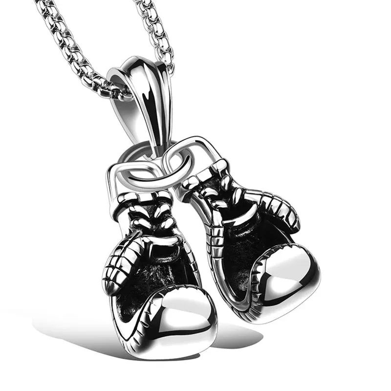 Retro Silver Black Color Strength Fist Pendant Necklaces for Man New Fashion Daily Worn Man‘s Jewelry Accessories Gifts