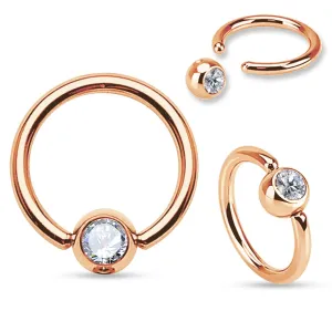 Rose Gold Gem Captive Ring