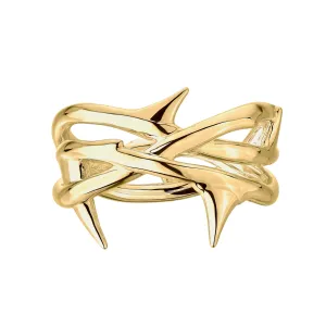 Rose Thorn Triple Band Ring - Yellow Gold Vermeil