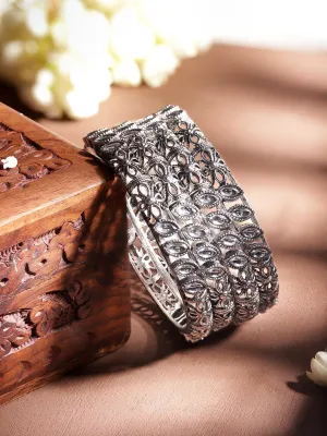 Rubans Set of 4, Oxidized silver plated Filigree handcrafted handcrafted bangles