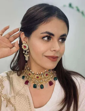 Ruby Kundan Semi Precious Set