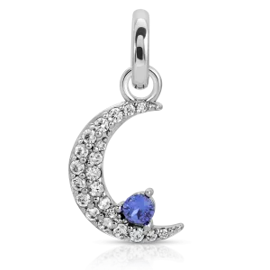 September Sapphire Birthstone Charm - Moon