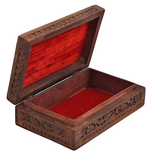 (Set of 3) Wooden Jewel Boxes Storage Box Organizer Gift Box for Women Necklace Earring Set Bangles Churi Holder (1.3 kg)