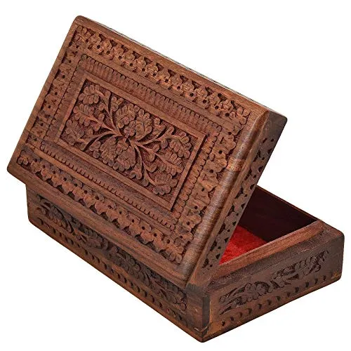 (Set of 3) Wooden Jewel Boxes Storage Box Organizer Gift Box for Women Necklace Earring Set Bangles Churi Holder (1.3 kg)