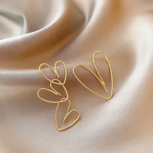 Shape Simple Metal Heart Hollow Earrings