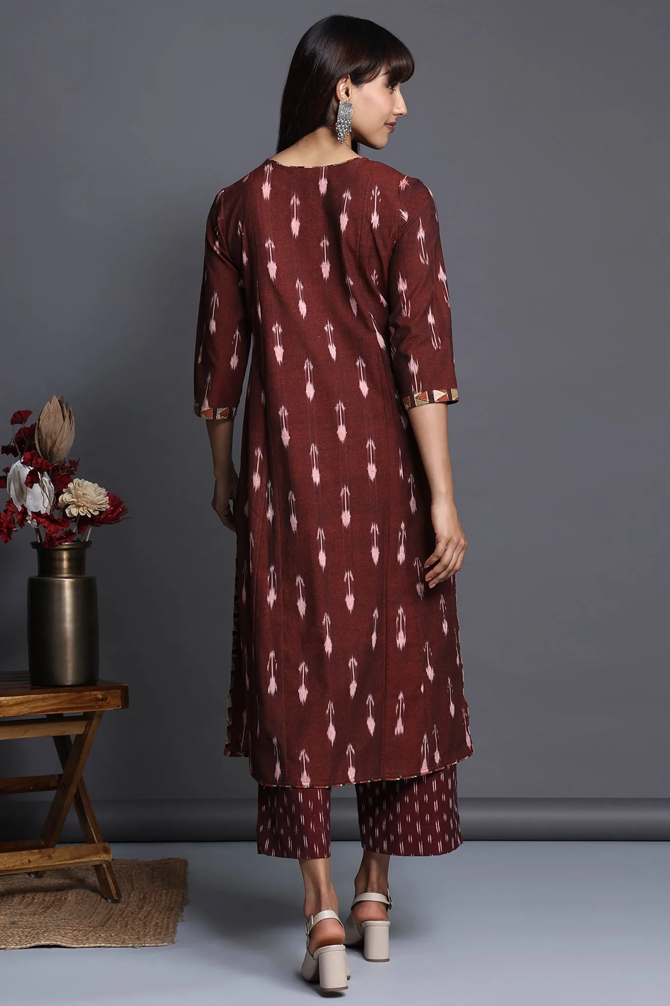 side potli long kurta with slit - sienna sway & rustic charm