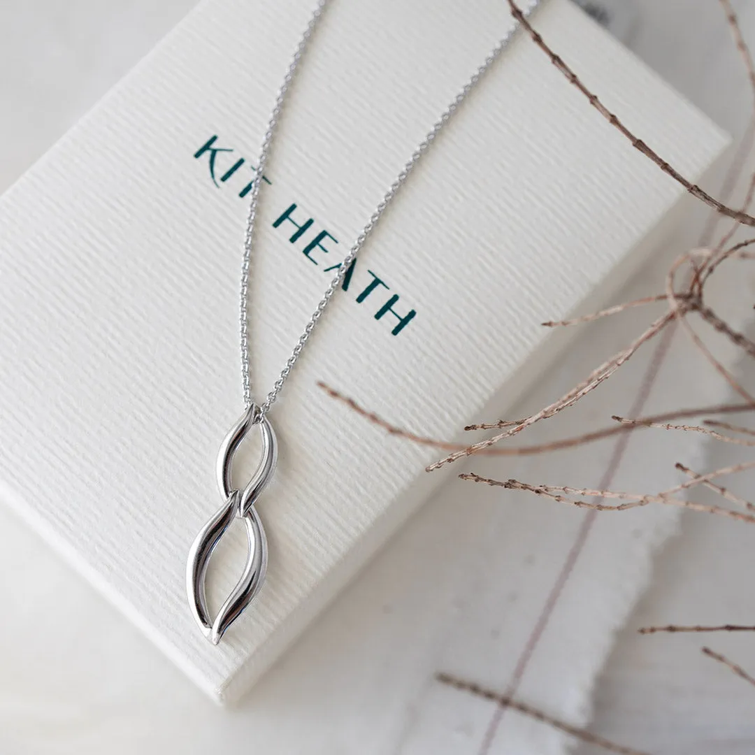 Silver Entwine Twine Link Duo Petite Necklace