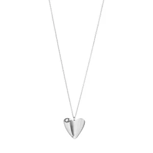 Silver Folded Heart Pendant