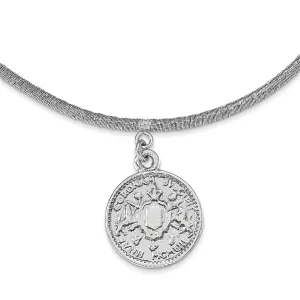 Silver Polished Elizabeth II Medal Necklace