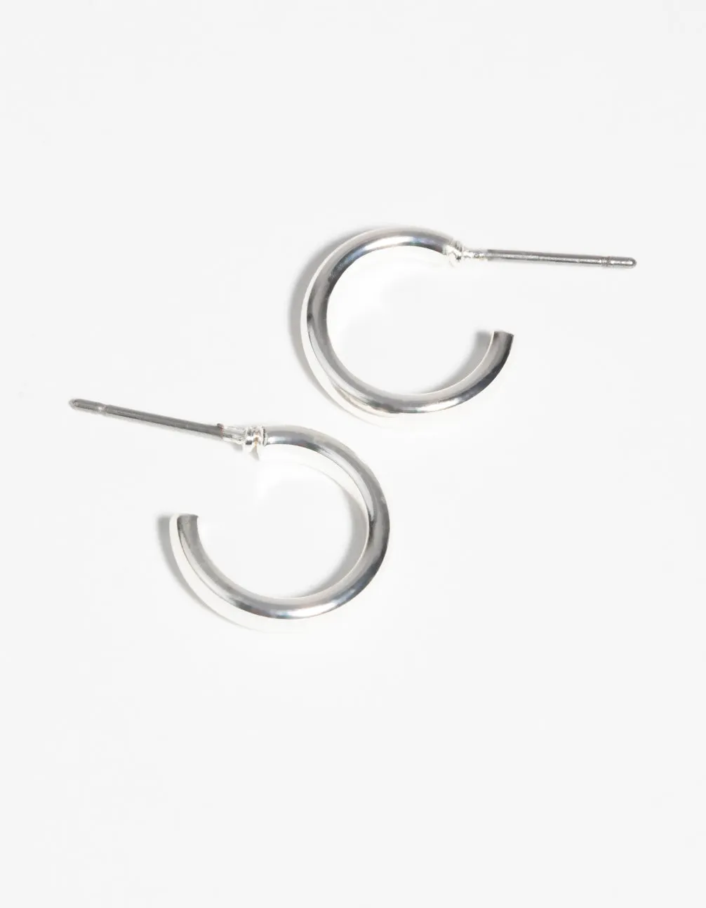 Silver Simple Huggie Earrings