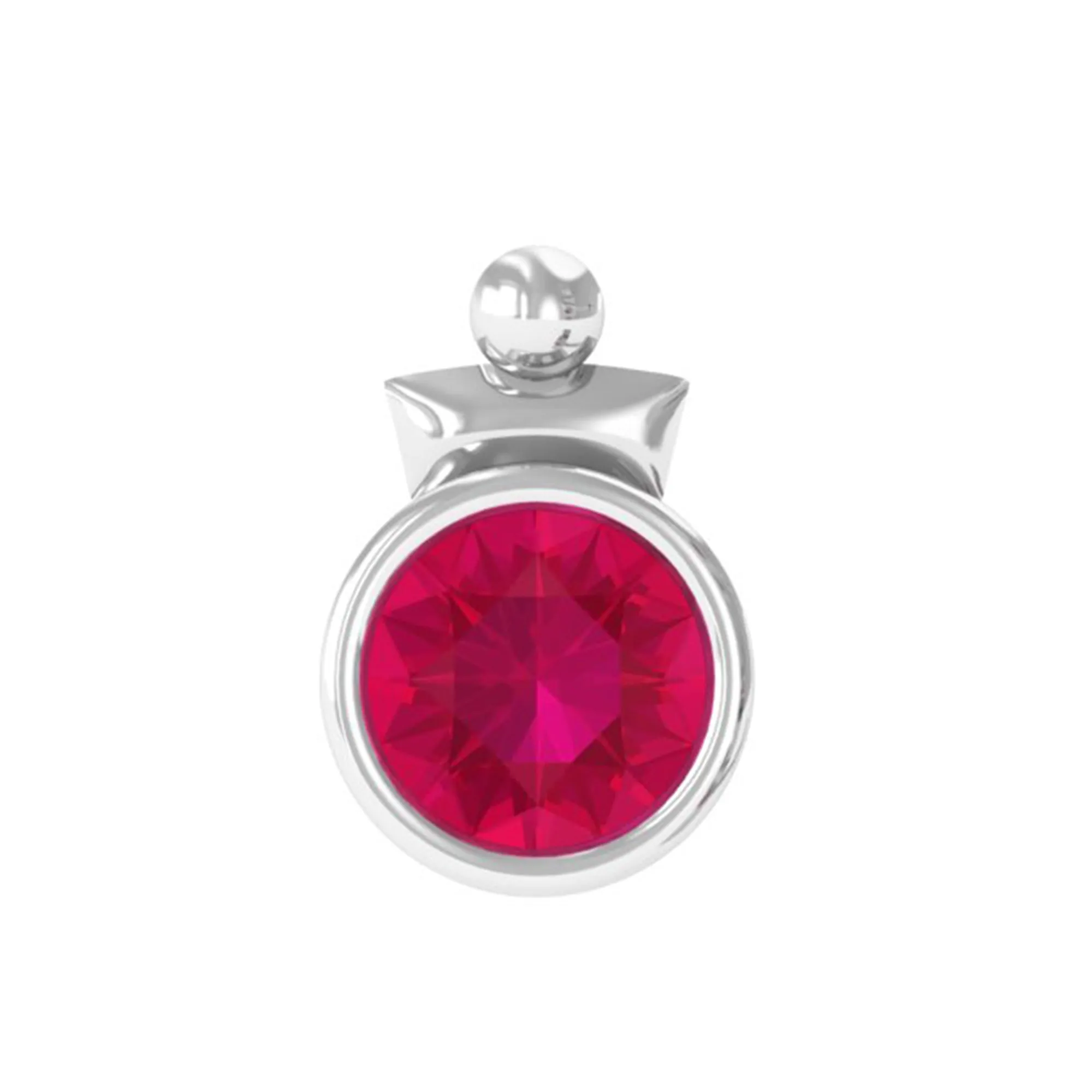 Simple Bezel Set Red Ruby Solitaire Tragus Earring