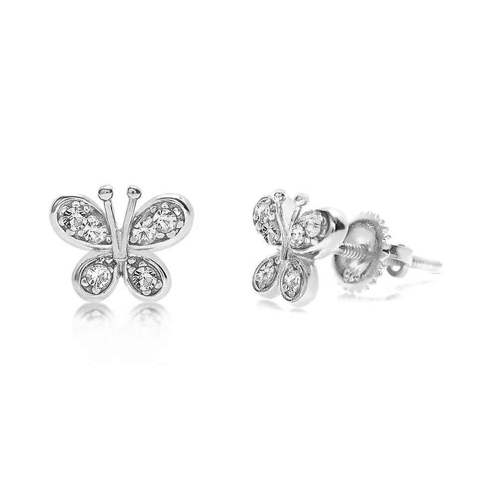 Simple Butterfly Screwback Earrings