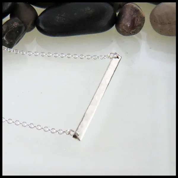 Simple Hammered Bar Pendant