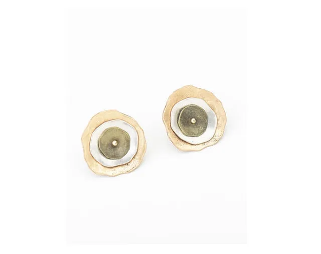 Simple Layered Irregular Round Stud Earrings