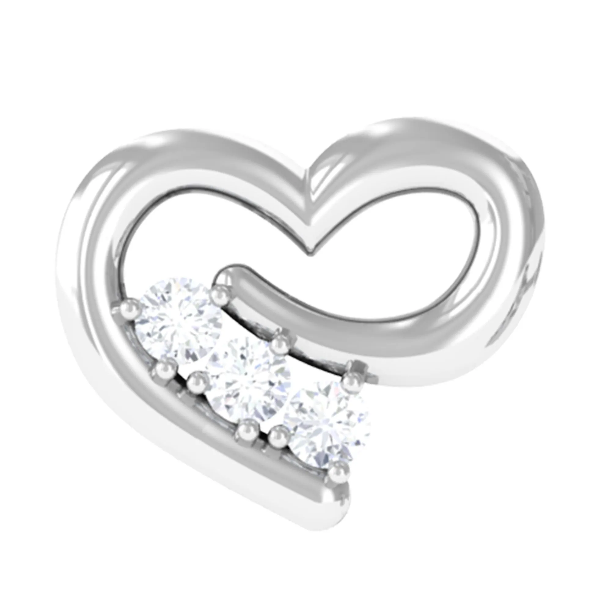 Simple Round Diamond Heart Cartilage Earring