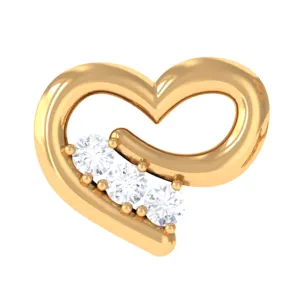 Simple Round Diamond Heart Cartilage Earring