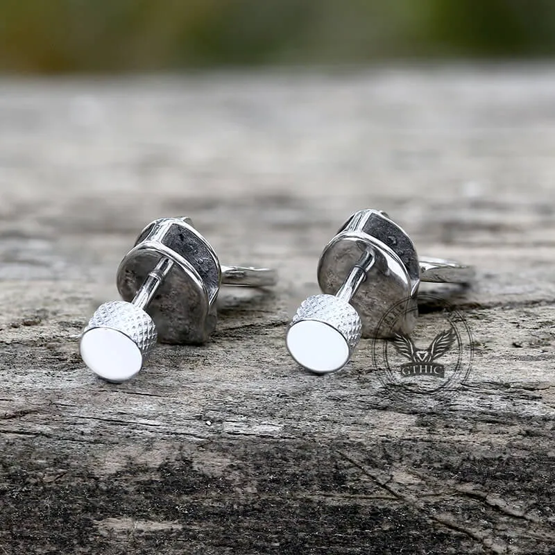 Simple Zipper Kiss Stainless Steel Stud Earrings