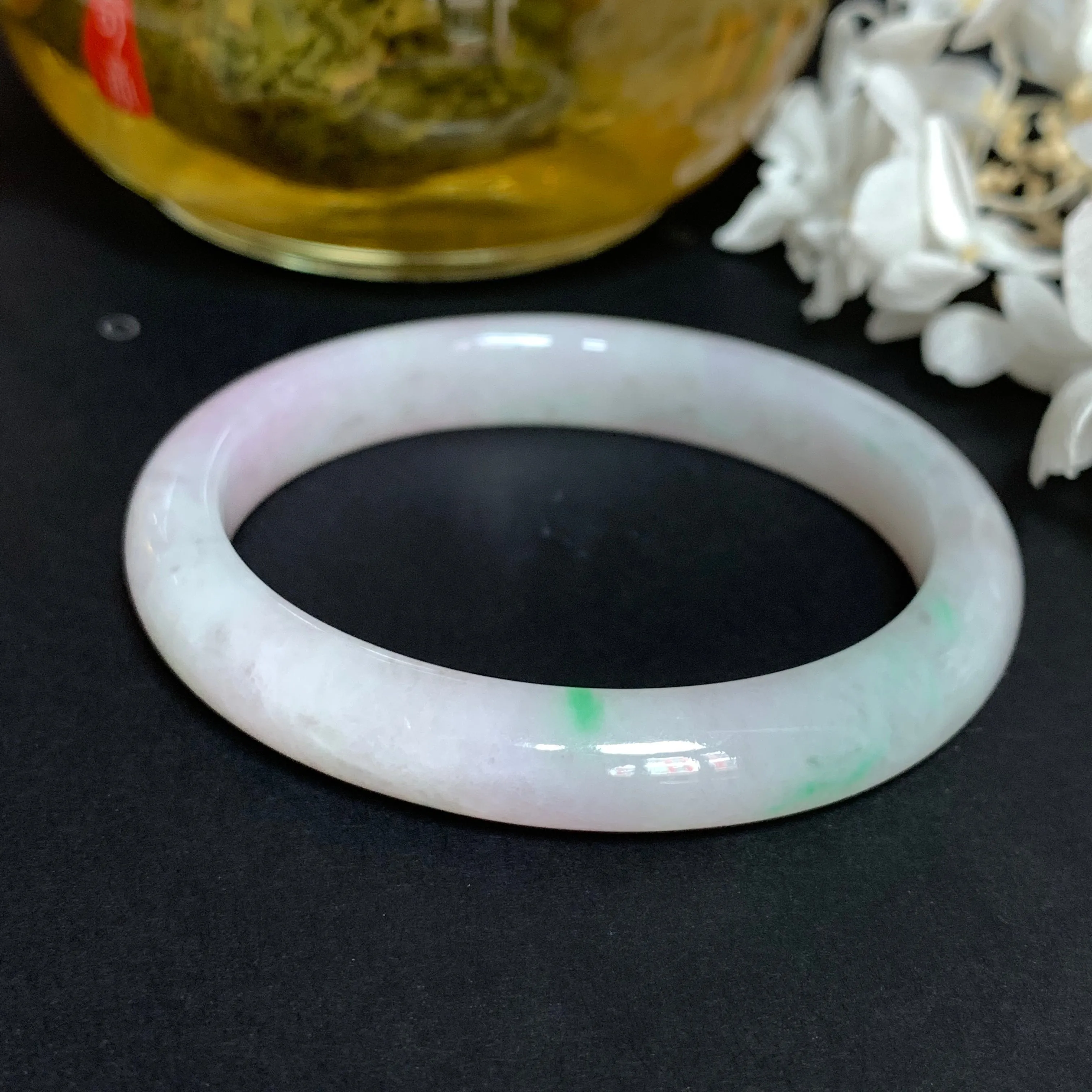 SOLD OUT: 51.5mm A-Grade Jadeite Modern Oval Bangle No.151706