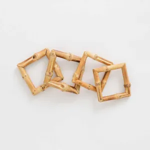 Square Bamboo Napkin Rings | Set 4