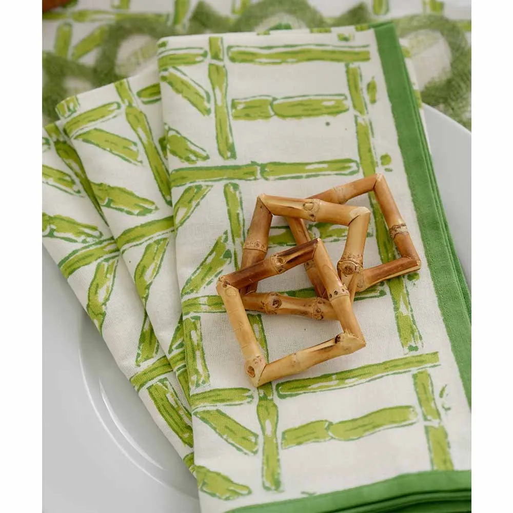 Square Bamboo Napkin Rings | Set 4