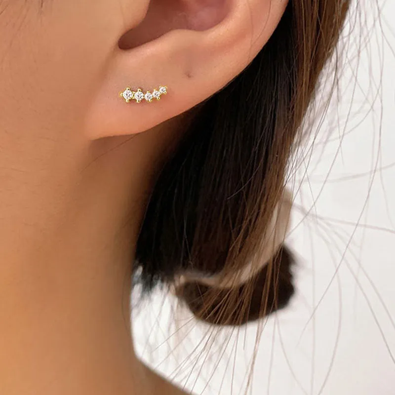 Star Stud Earrings Combination With Simple Design