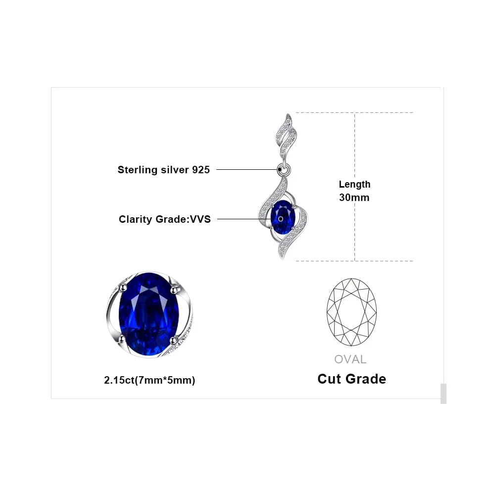 Statement Halo Blue Sapphire Earrings - 925 Sterling Silver