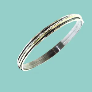 Sterling Silver and Gold Spinner Bangles, Designer Bangle Bracelets.