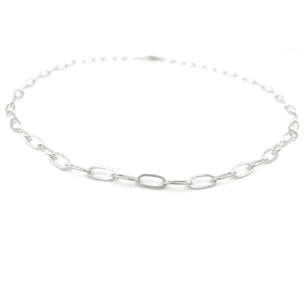 Sterling Silver Paperclip Links Necklace - 16"