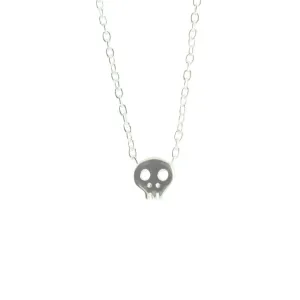 Sterling Silver Tiny Skull Necklace