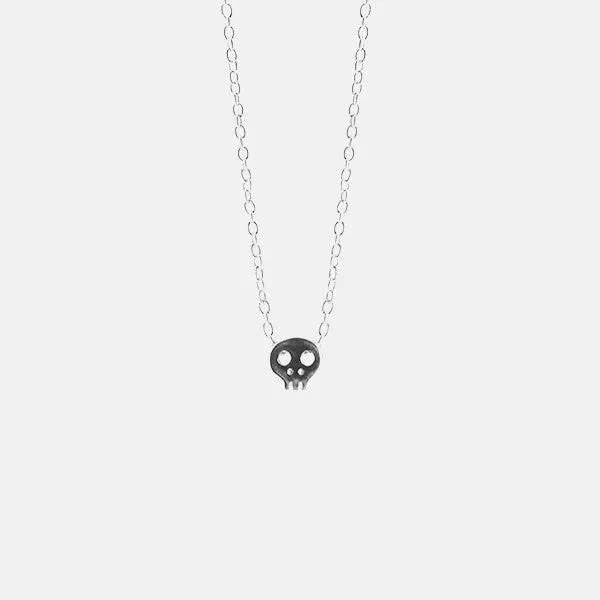 Sterling Silver Tiny Skull Necklace