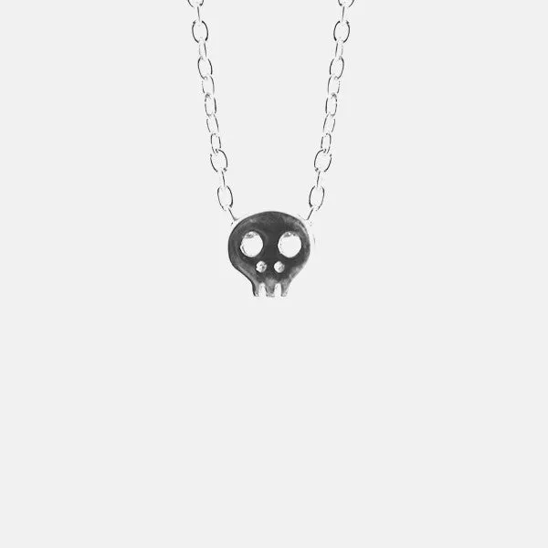 Sterling Silver Tiny Skull Necklace