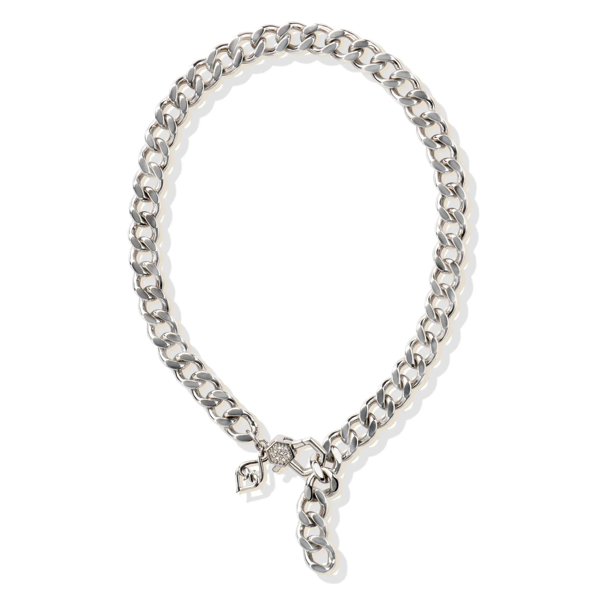 Sterling Silver White Sapphire Miami Cuban Necklace