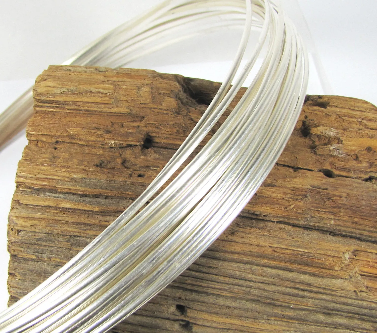 sterling silver wire, 6 ft of 10 gauge, half Round, stack ring wire, bangle wire