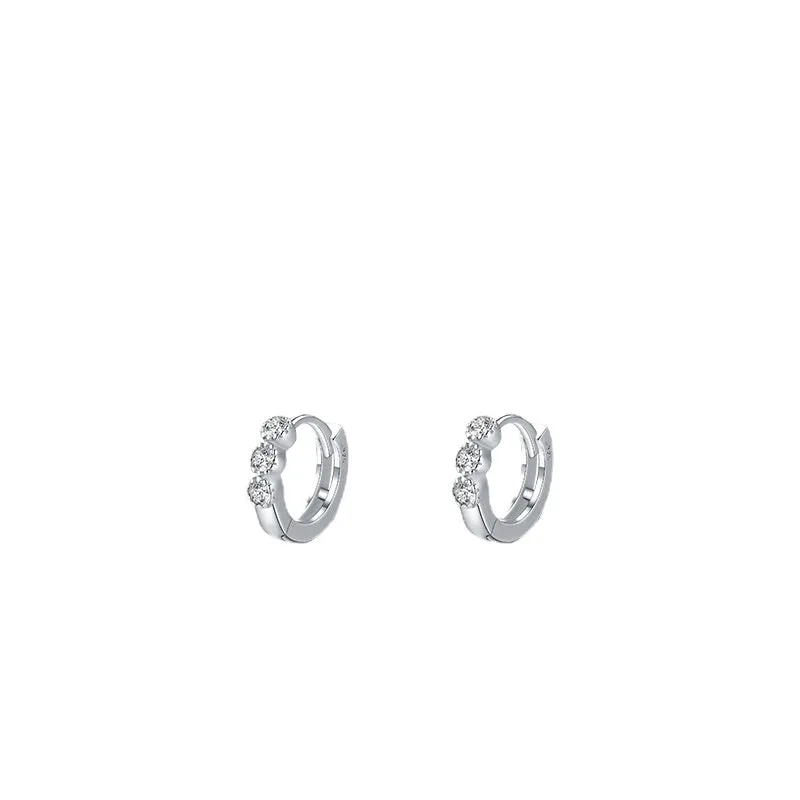 Stylish Sterling Silver Zircon Earrings with INS Fashion Personality