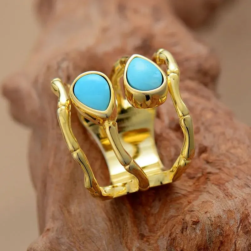 The Gold Plated Turquoises Ring