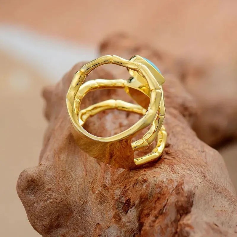 The Gold Plated Turquoises Ring