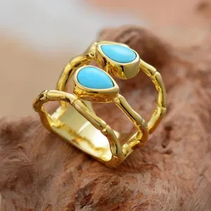 The Gold Plated Turquoises Ring