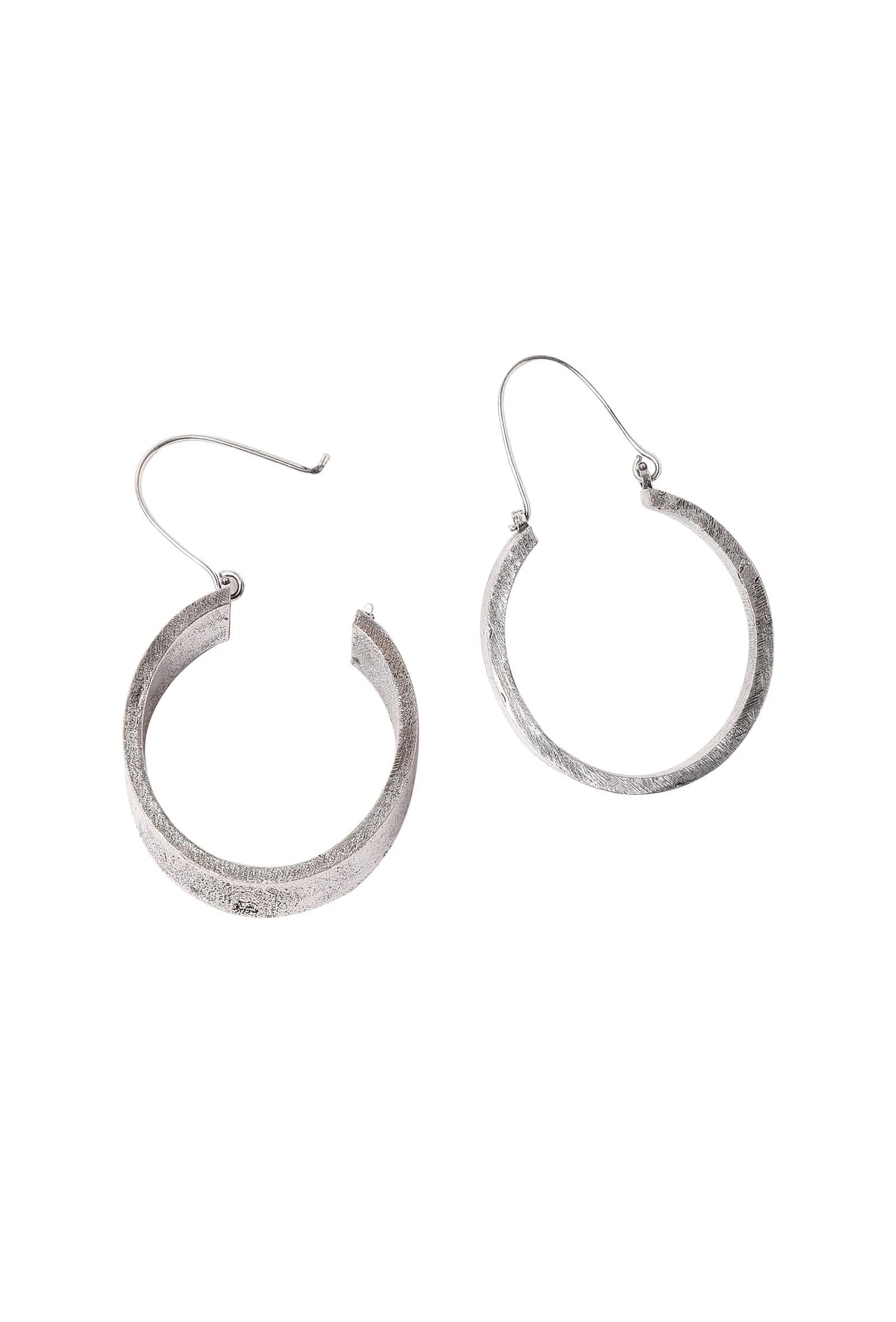 Thick Silver plated Hoop Earrings