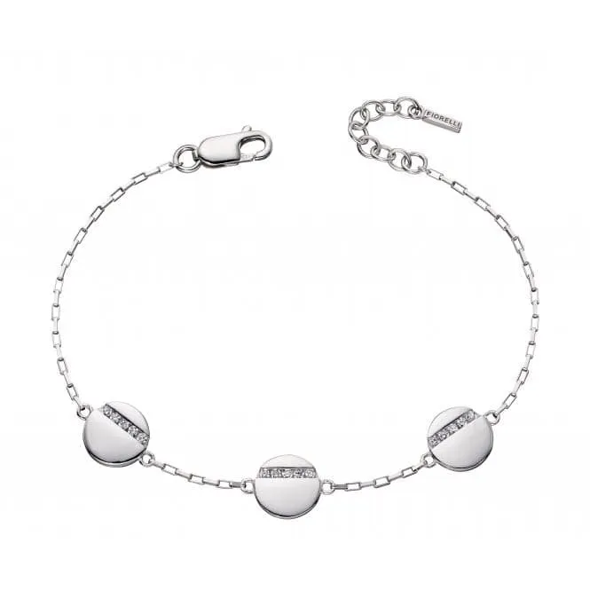 Tiny Cubic Zirconia Baguettes Silver Statiory Bracelet B5104C