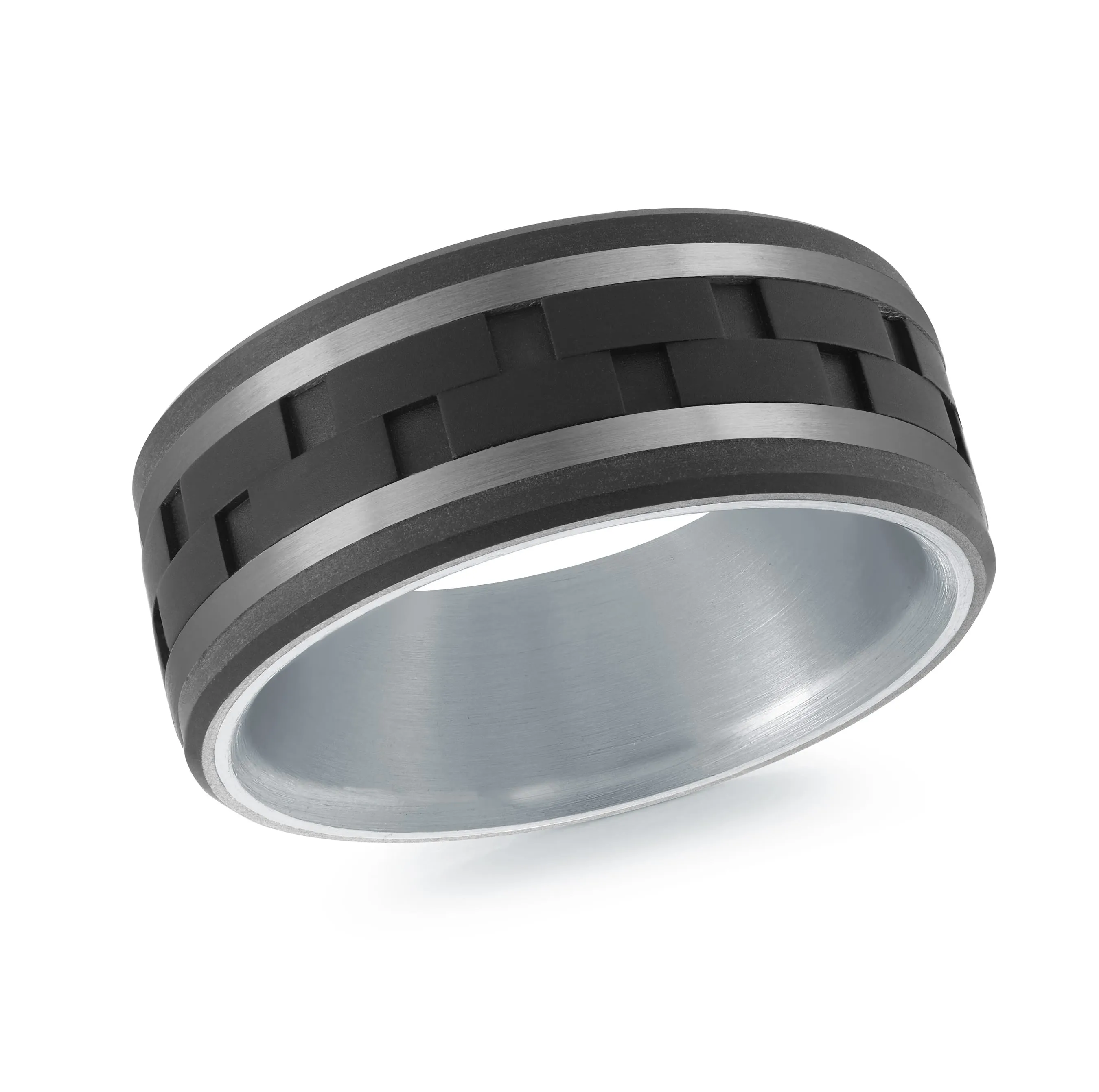 Titanium with 14K White Gold Ring from the Titanium Collection by Malo - MRDTI-021-9AW