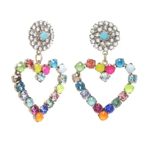 TOVA Max Pop Heart Earrings in Antique Gold