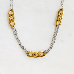 Two Toned Noble Chain Necklace