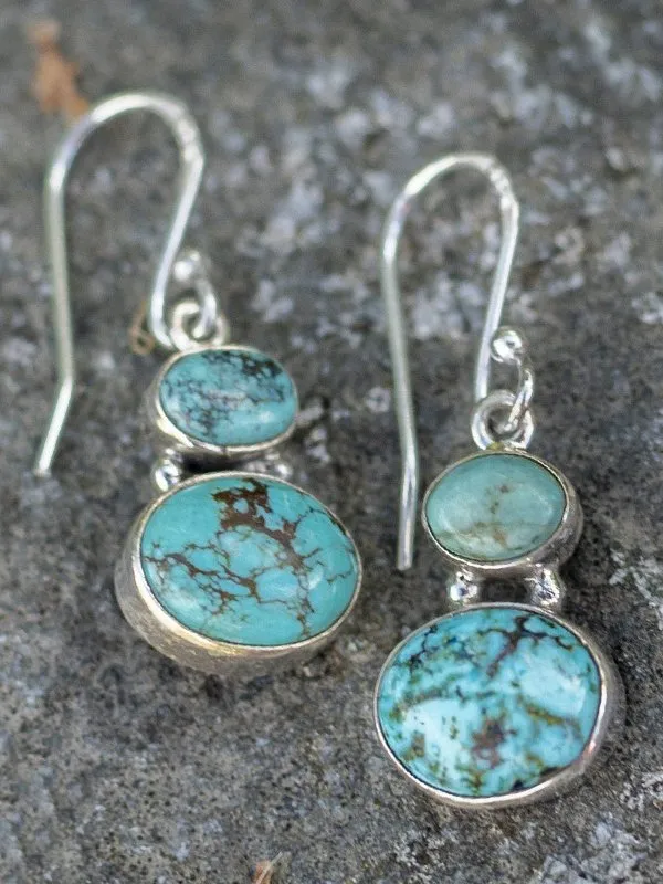 Vintage Simple Turquoise Earrings F4126