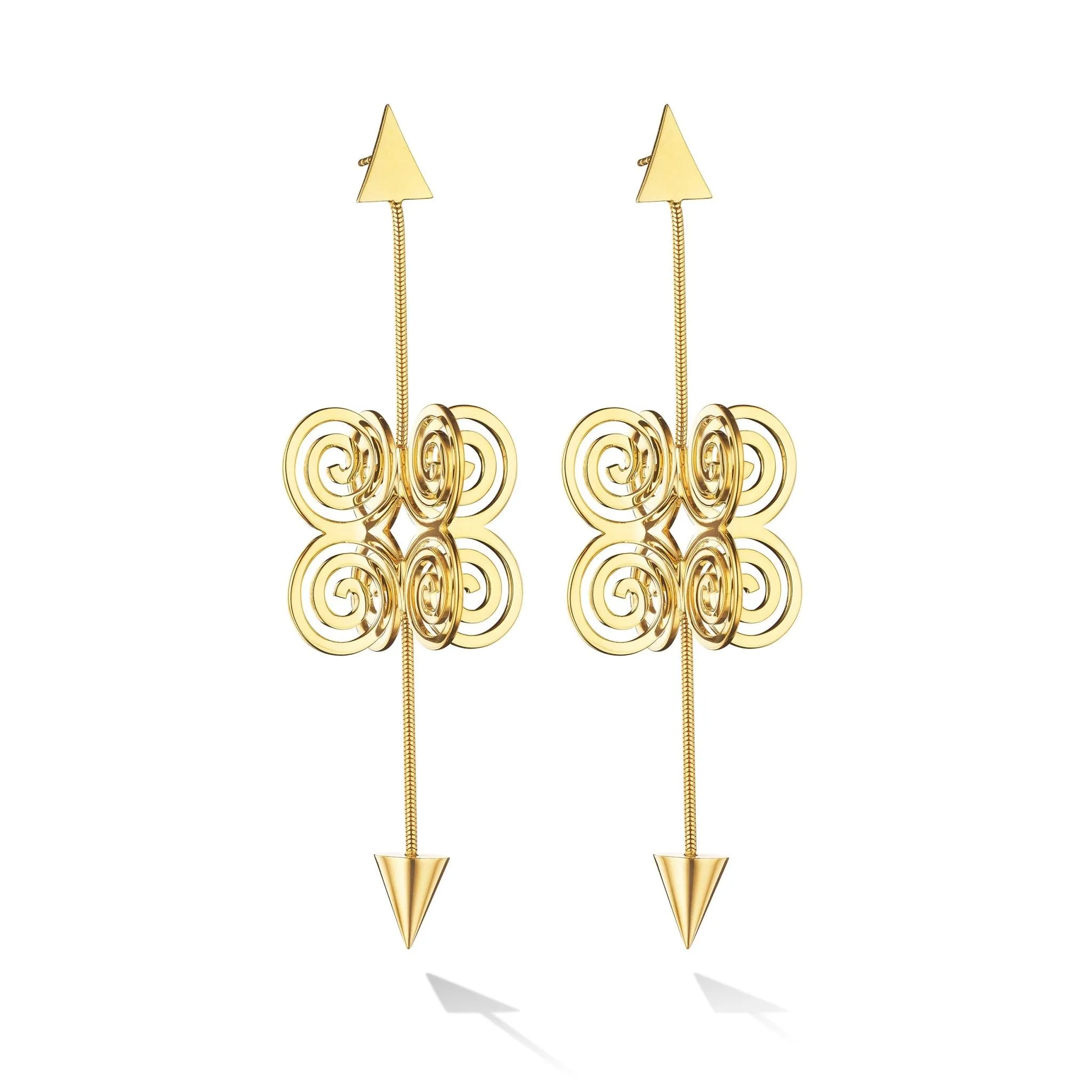 Yellow Gold Essence Drop Earrings