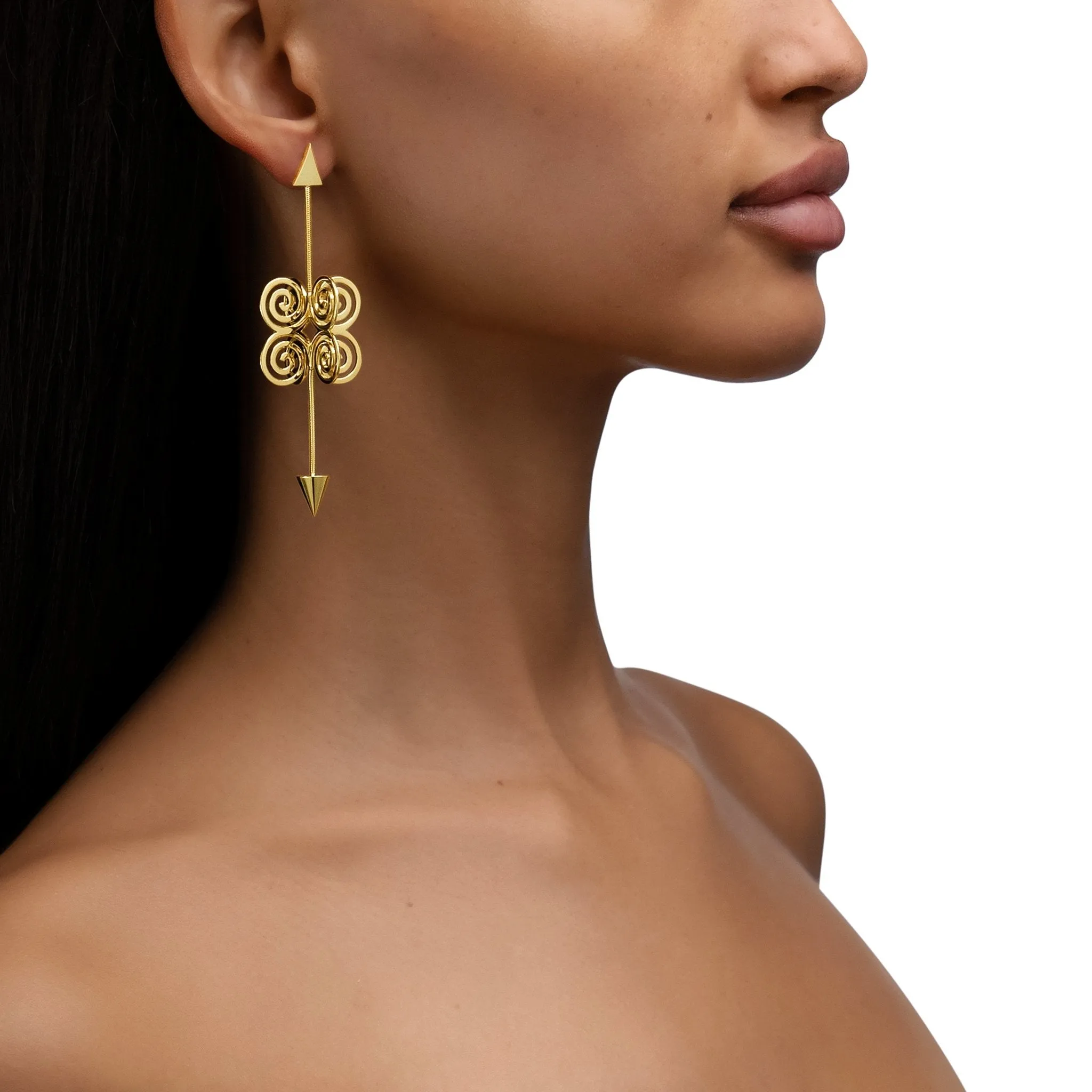 Yellow Gold Essence Drop Earrings