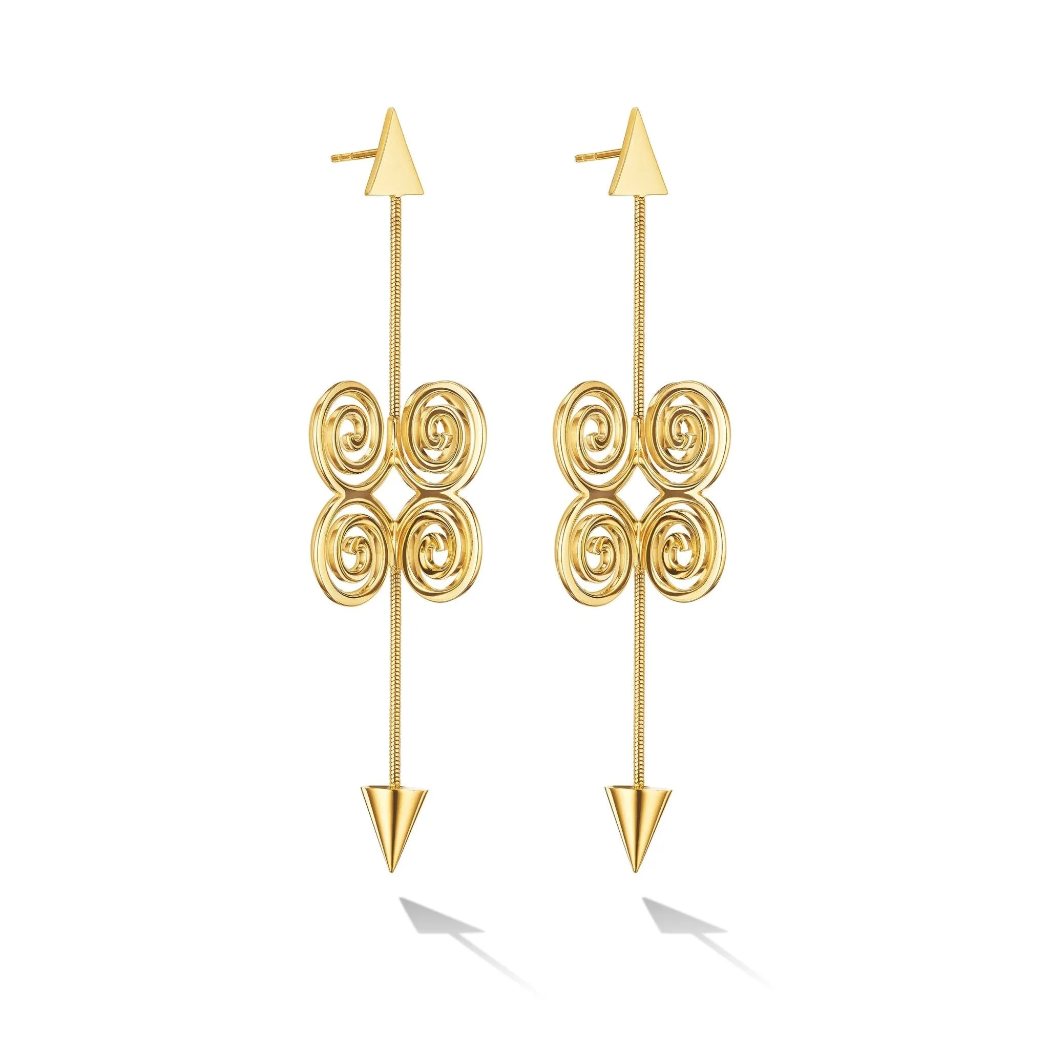 Yellow Gold Essence Drop Earrings